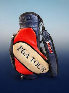 PGA Tour Mini Golf Bag Limited Edition Collectible Red White Blue 10 Inch